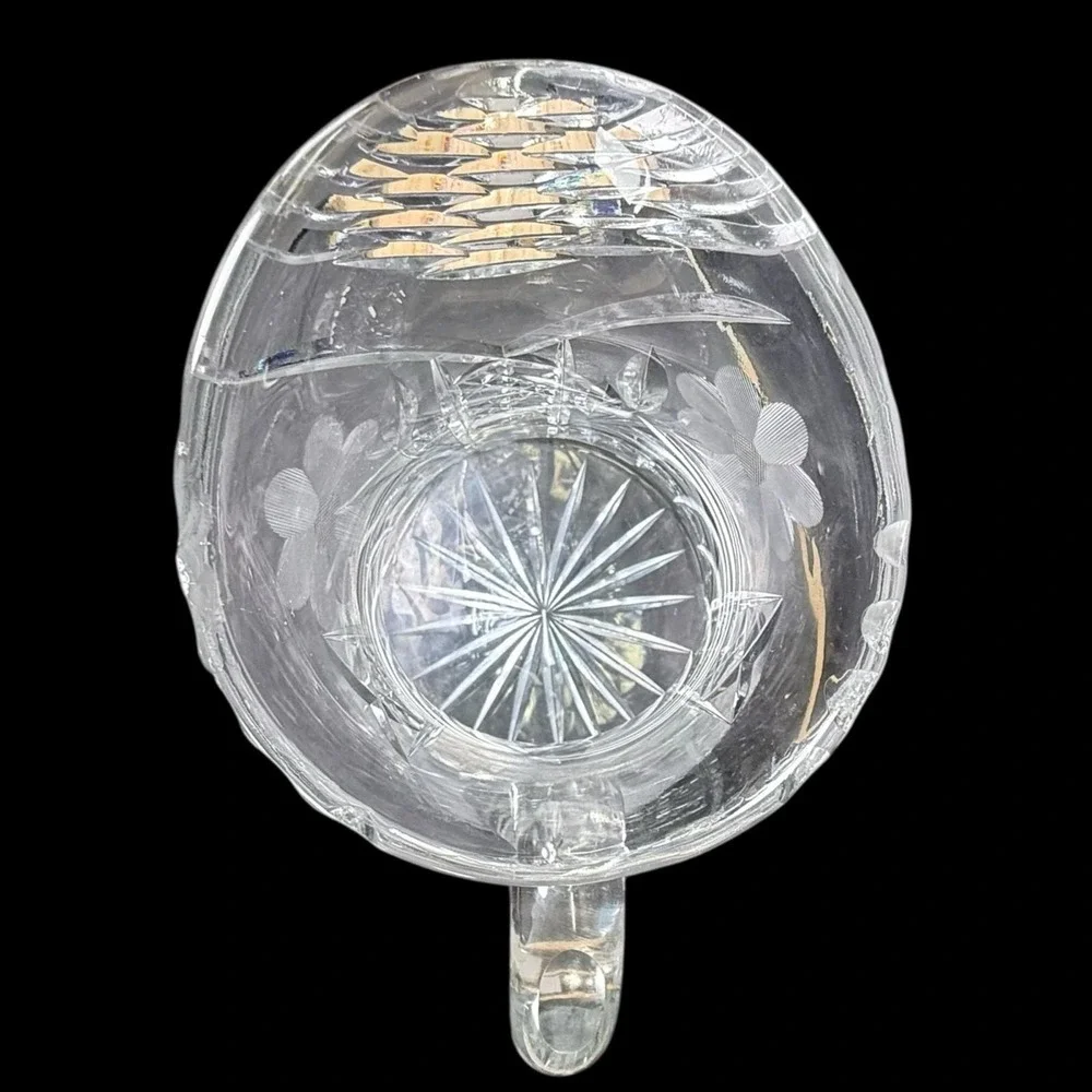 American Brilliant‎ Cut Glass Pitcher Floral Flower 10.5